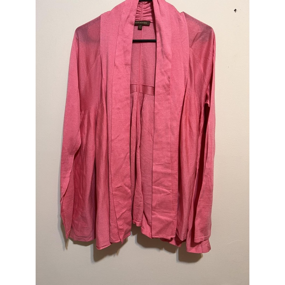 VITTADINI women's classic MERCERIZED COTTON pink cardigan Size L A011345